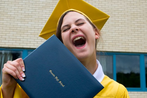 She's happy, as you can see. 