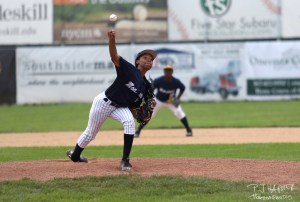 Mo'ne Davis delivers a pitch at Damaschke Field. 