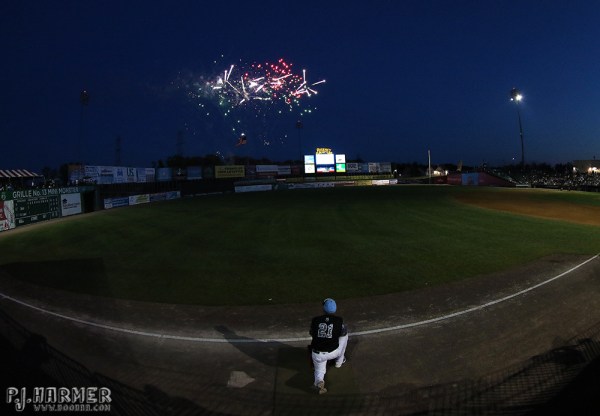Watching fireworks. 