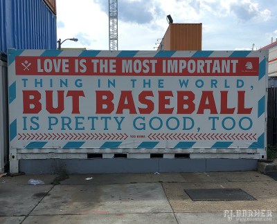One of the baseball-themed outside the ballpark. 
