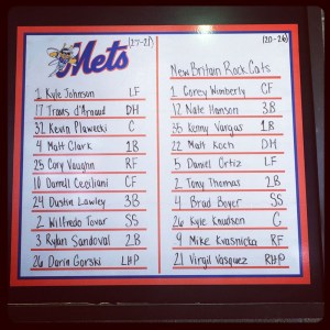 The day's lineup. 