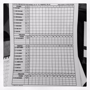 A great touch - you can pick up a pre-made scorecard with the day's lineups. 